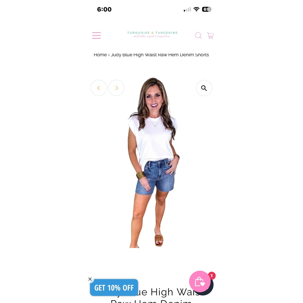 Judy Blue‎ High Waist Raw Hem Denim Shorts Medium Wash JB15252MD Womens Large